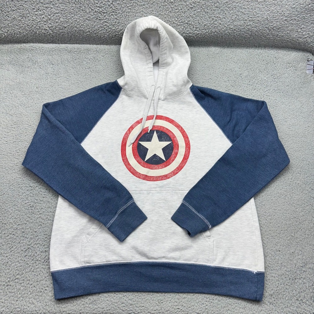 Universal Studios 15102 Mens XL Marvel Captain America Shield Graphic Hoodie
